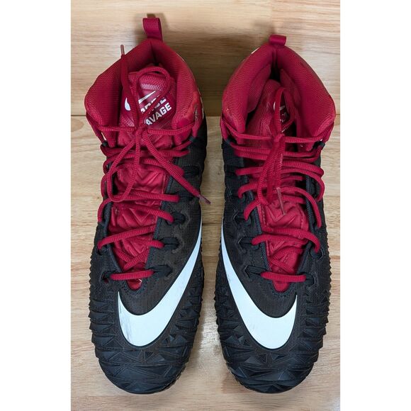 Nike Alpha Menace Elite 2 Football Cleats Black Red Size 14.5 AJ6605-010 - Picture 7 of 11